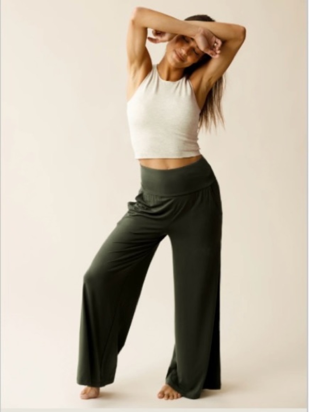 Kindred Bravely Wide Leg Maternity Lounge Pant in Thyme